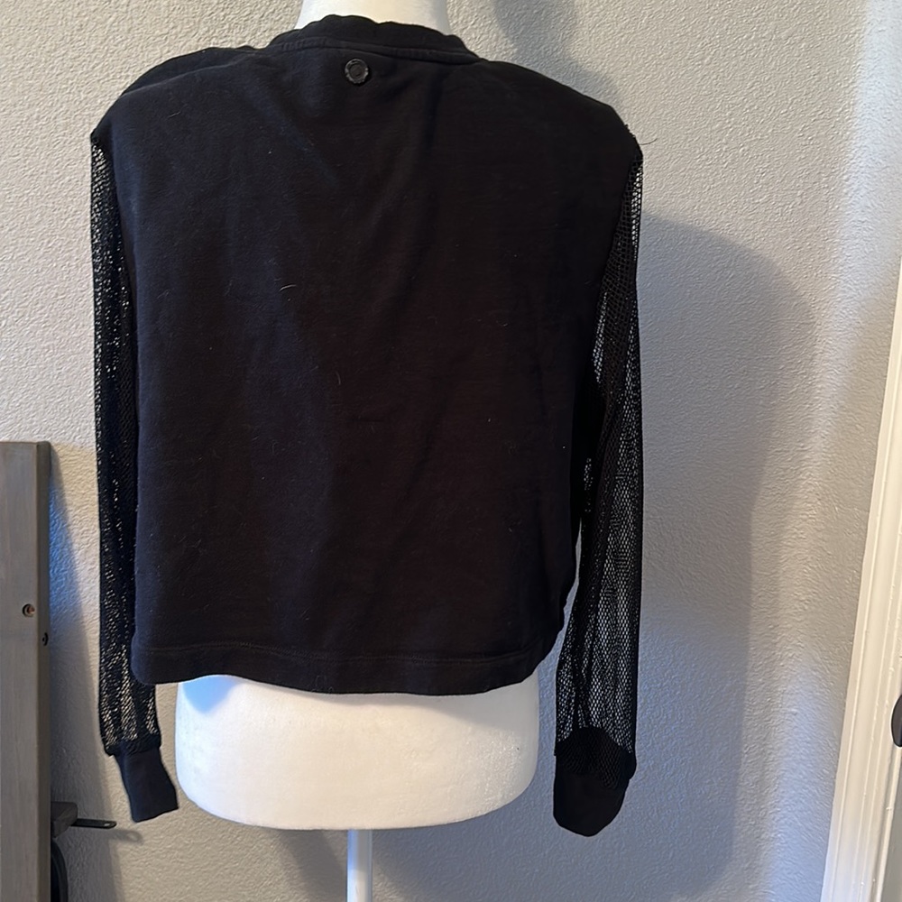 HUNTER for TARGET Women's Black Mesh Long Sleeve Sweatshirt - Size Large - Picture 7 of 8